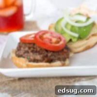 Jalapeno Bacon Burger with chipotle mayo and fresh toppings.