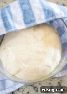 Golden Griddled Goodness 10 dough rising in a bowl