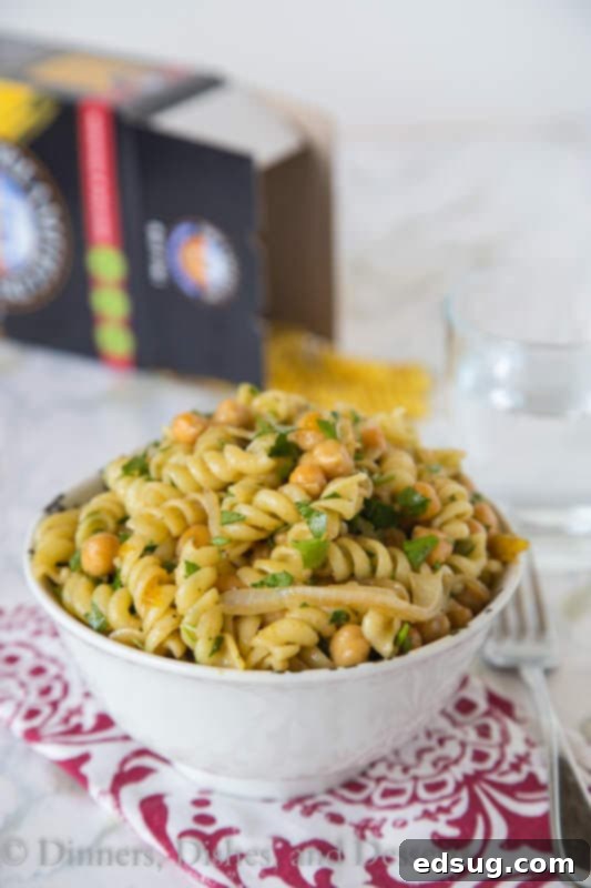 Flavorful Middle Eastern Pasta Salad 2 Middle Eastern Pasta Salad with chickpeas, cumin, and chutney lime vinaigrette