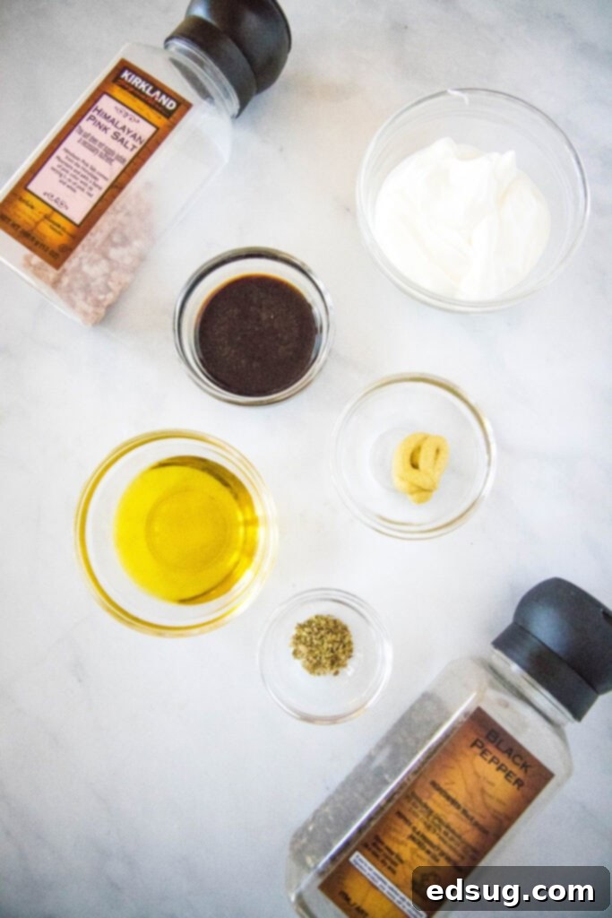 ingredients for creamy balsamic dressing