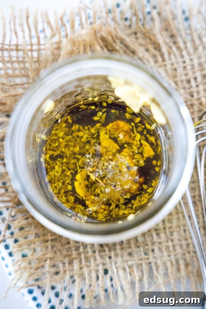 ingredients for dressing in a mason jar