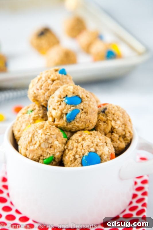 A close up of a peanut butter energy bites