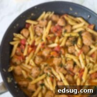 Weeknight One Pot Sausage and Tomato Pasta 2 One Pot Pasta with Sausage and Tomatoes - a quick and easy one pot pasta. Everything is cooked in one pot, and dinner is on the table in 20 minutes!