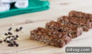 Close up view of freshly made granola bars on a cutting board