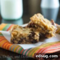 Double Peanut Butter Bars - loaded with lots of peanut butter and chocolate