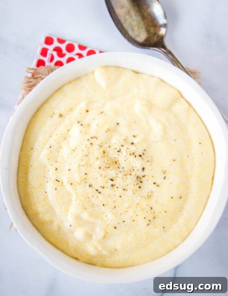 creamy polenta in a bowl