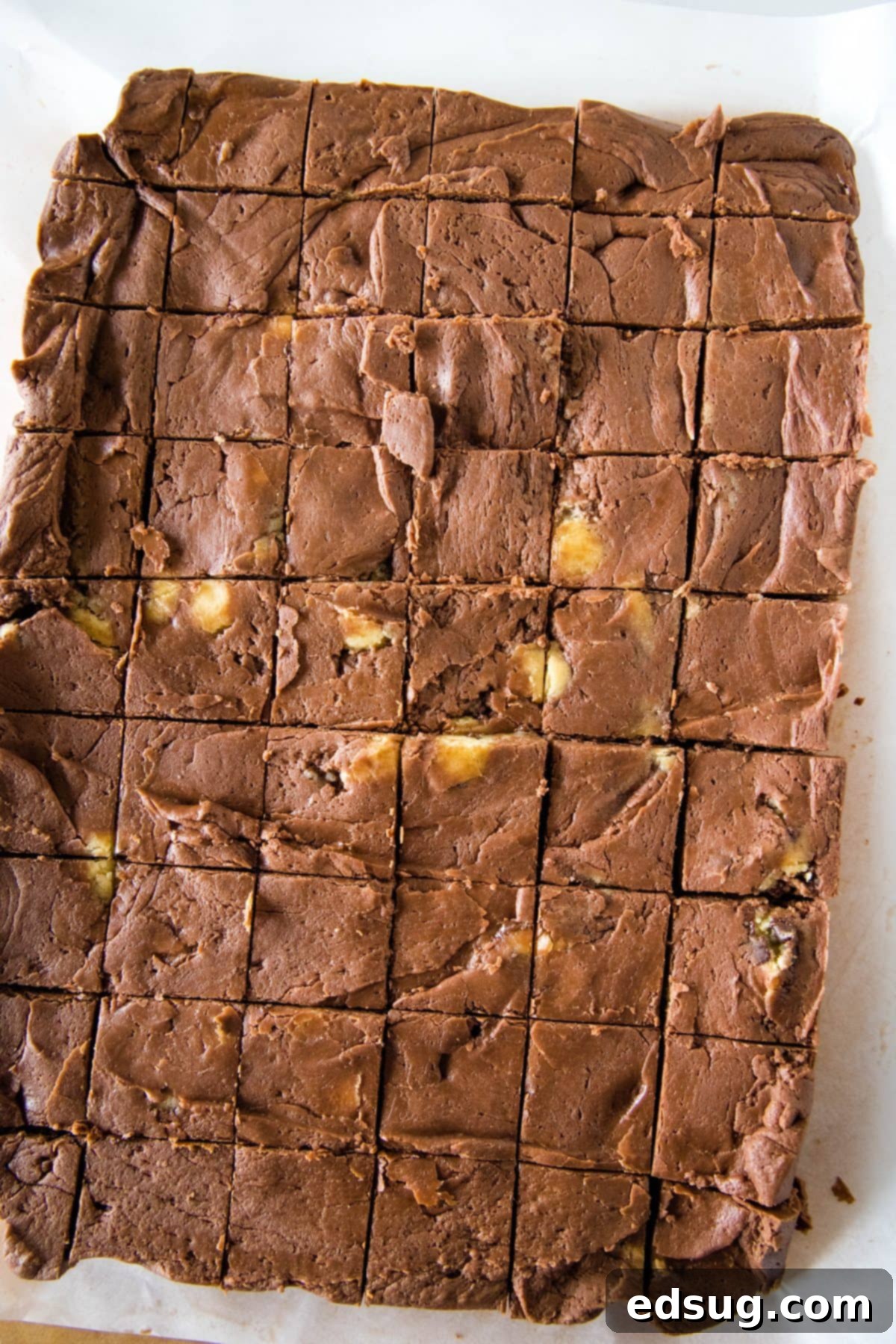Cookie Dough Dream Fudge 5 Chocolate cookie dough fudge, sliced into perfect squares and stacked