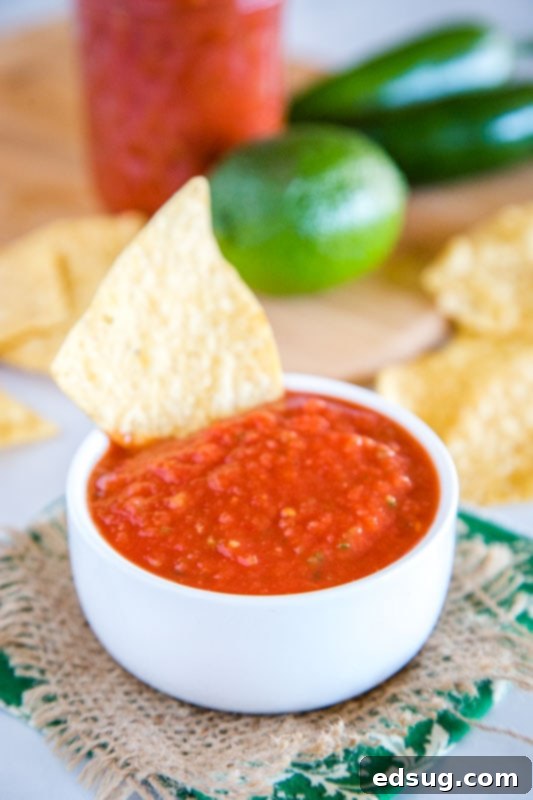 Chili's restaurant copycat salsa - so easy to make and a great snack to have on hand.