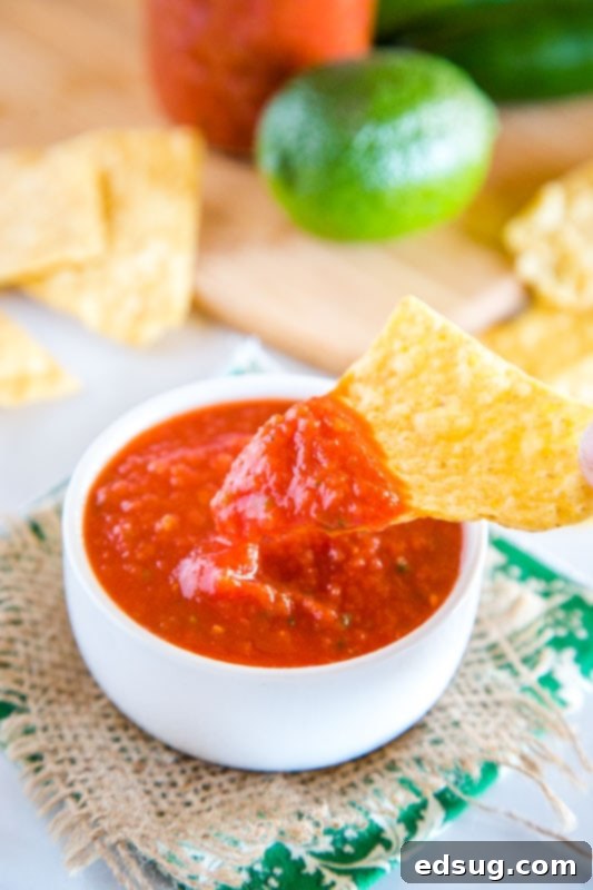 Homemade salsa is so easy to make at home. This Chili's copycat salsa is a must make