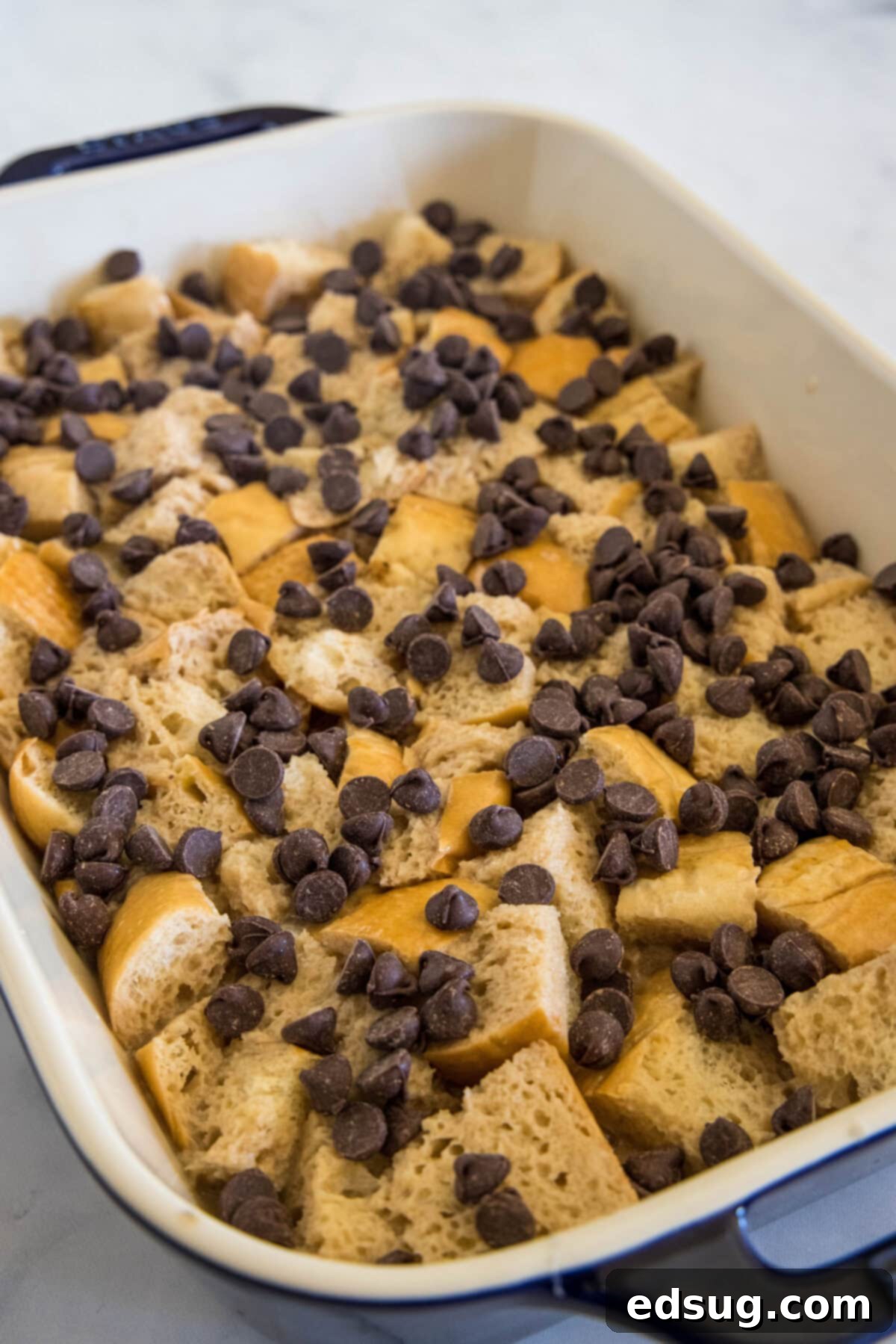 Decadent Chocolate French Toast Bake 4 french toast bake in baking dish