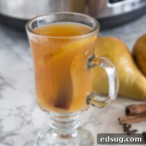 spiced pear cider in a mug