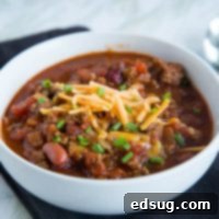 crock pot chili in a bowl