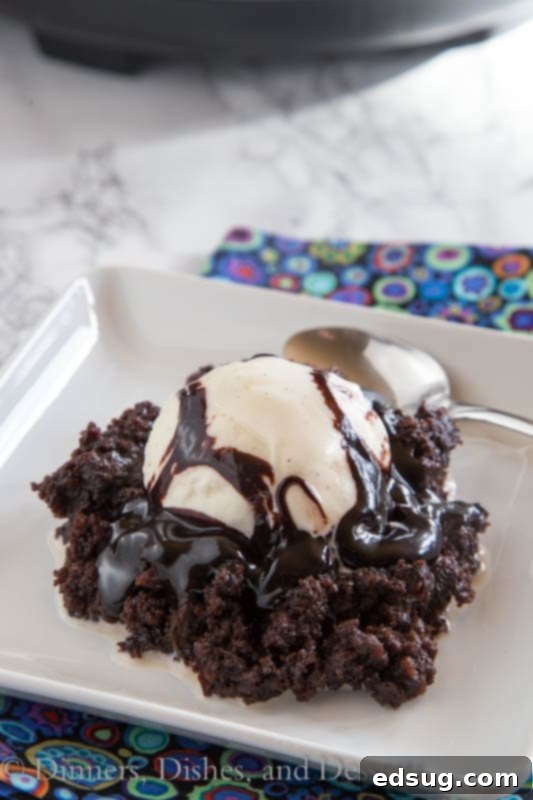Decadent Crock Pot Hot Fudge Brownies 4 Hot Fudge Crock Pot Brownies - Rich and fudgy brownies made in the crock pot. So easy and sure to fix any chocolate craving!