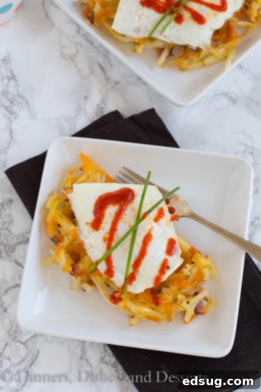 Crispy Bacon Cheese Hash Brown Waffles 4 Ingredients for hash brown waffles laid out on a kitchen counter, showcasing fresh and pre-prepped items.