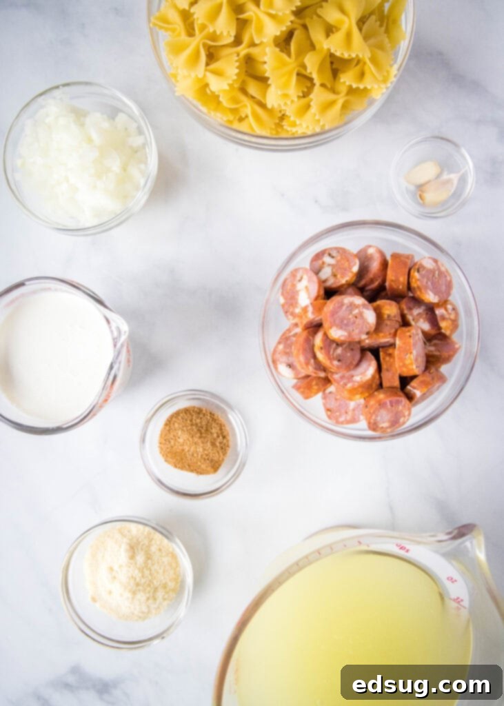 Southern Style Sausage Pasta 3 cajun pasta ingredients