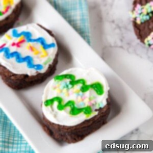 easter brownies on a plate