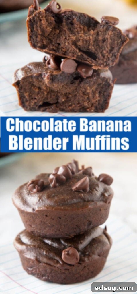 Effortless Chocolate Banana Oatmeal Muffins 5 close up chocolate muffins