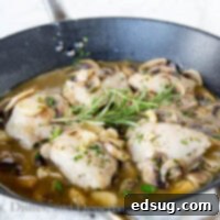 One Pan Garlic Chicken - chicken thighs and garlic come together for a super easy and delicious chicken dinner!