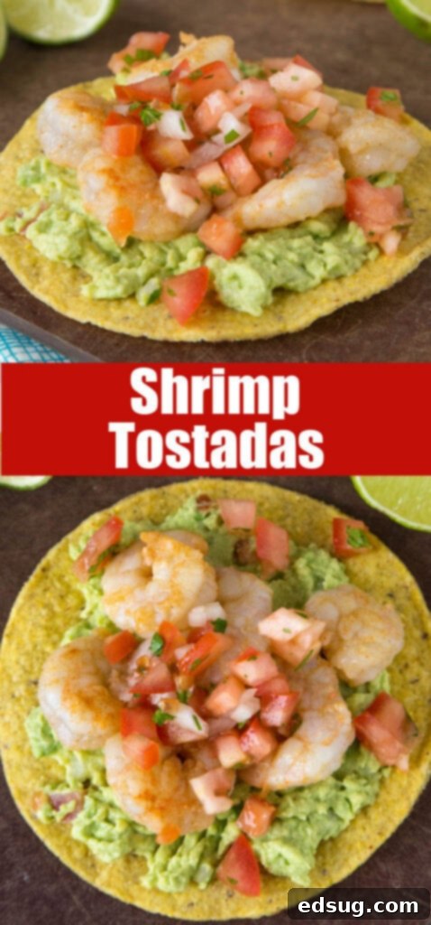 Zesty Shrimp and Avocado Tostadas 5 shrimp tostadas arranged on a serving tray with lime and cilantro