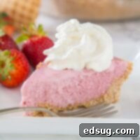 strawberry milkshake pie on a plate