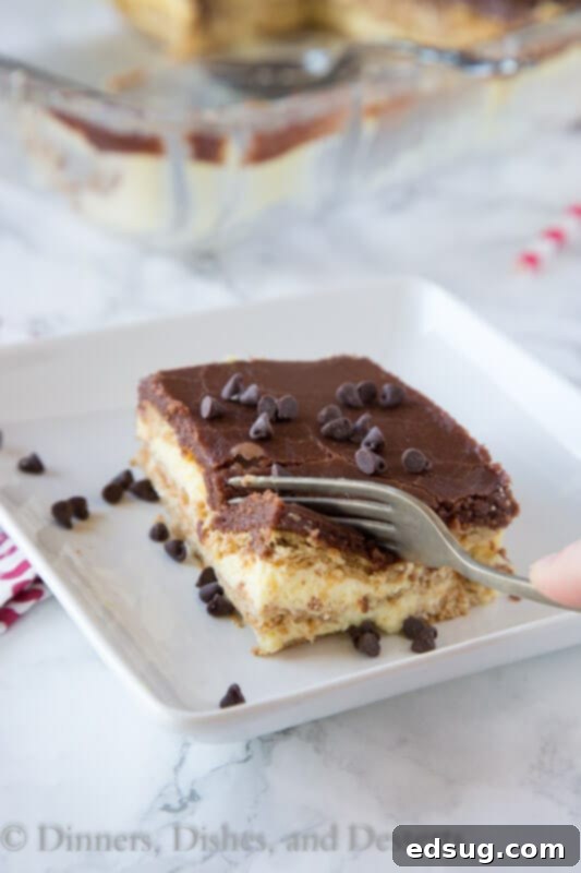 No-Bake Boston Cream Pie Dream 4 boston cream pie icebox cake on a plate