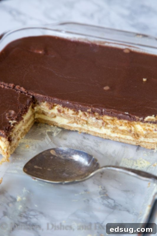 No-Bake Boston Cream Pie Dream 5 boston cream pie icebox cake in a pan
