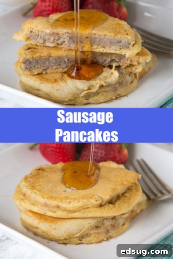 Savory Sausage Pancakes 6 close up sausage pancakes