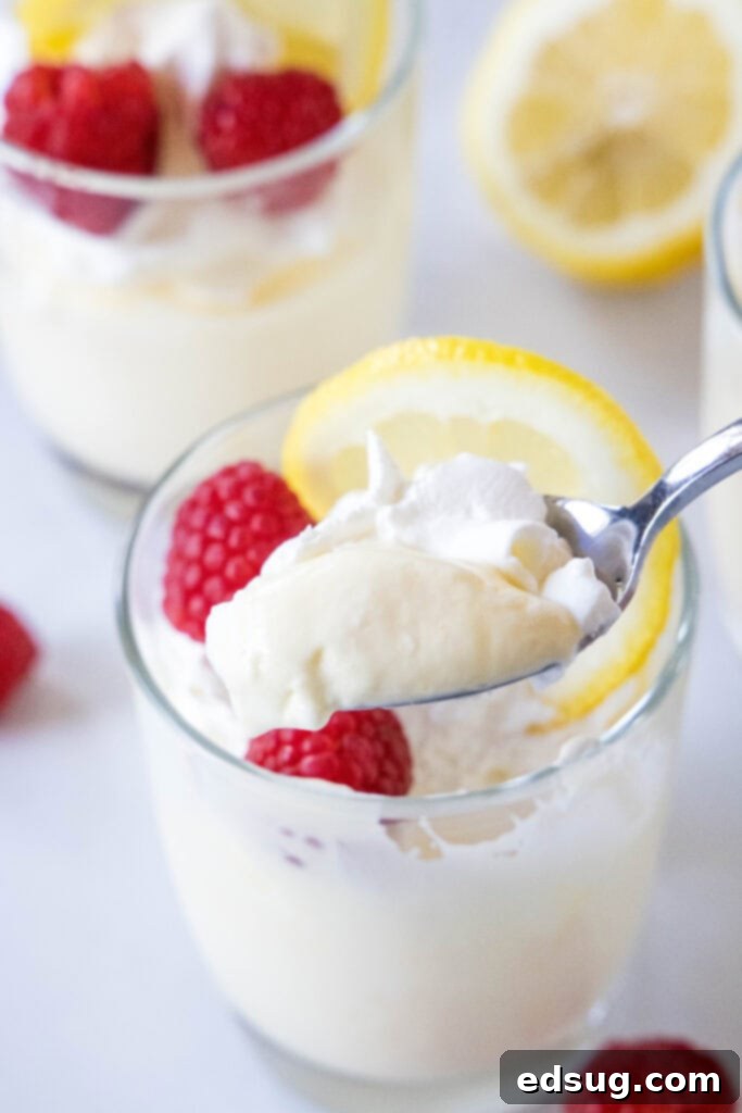 Zesty Lemon Cloud 3 a spoonful of light and creamy lemon mousse