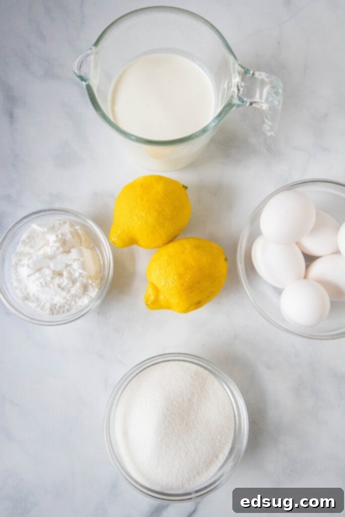 Zesty Lemon Cloud 4 lemon mousse ingredients: eggs, sugar, lemons, heavy cream, powdered sugar