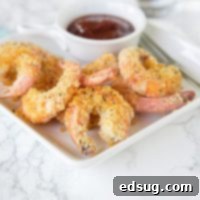 Oven Fried Shrimp - make super crispy shrimp that is baked, not fried, so it is actually good for you!