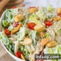 Caesar Pasta Salad 6 Caesar Pasta Salad - combine two favorites for one perfect summer side dish. Caesar salad and pasts salad come together in an easy dish everyone will love!