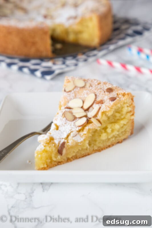 Golden Almond Delight 2 almond cake on a plate