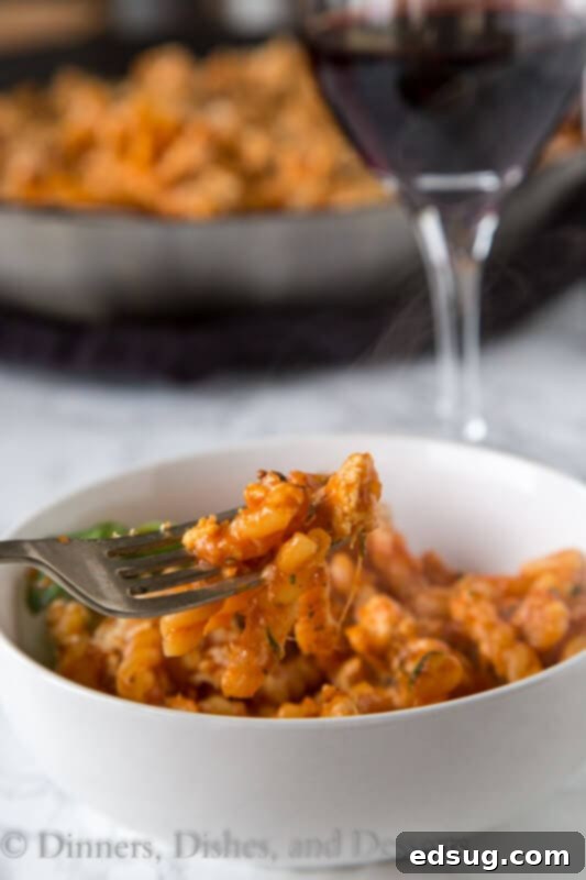 chicken parmesan past skillet on a plate