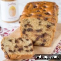 Peanut Butter Chocolate Chip Loaf 5 Square image of Peanut Butter Chocolate Chip Bread for the recipe card
