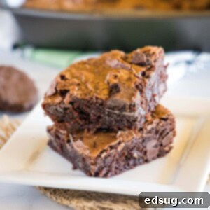 Decadent Thin Mint Brownies 6 cropped in close up of thin mint brownies