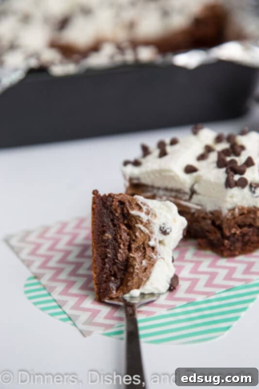 Dreamy French Silk Brownies 4 French silk brownie on a napkin