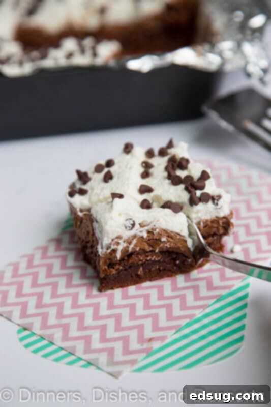 Dreamy French Silk Brownies 5 French silk brownie on a napkin