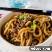 Garlic Beef Noodle Bowls - an Asian style noodle bowl with lots of garlic, that is ready in just minutes! Great for busy nights.