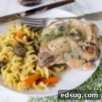 Slow Cooker Pork Chops - use bone in pork chops in the slow cooker for an easy dinner. Add some veggies, and you have a complete meal waiting for you at dinner time!
