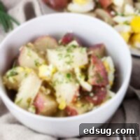 Zesty Lemon-Herb Potato Salad 8 close up lemon potato salad in a small bowl