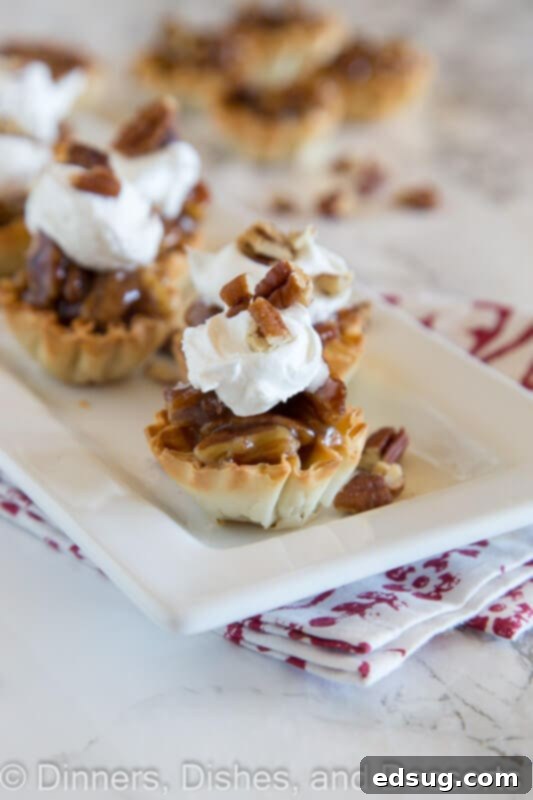 mini pecan pie bites on a plate