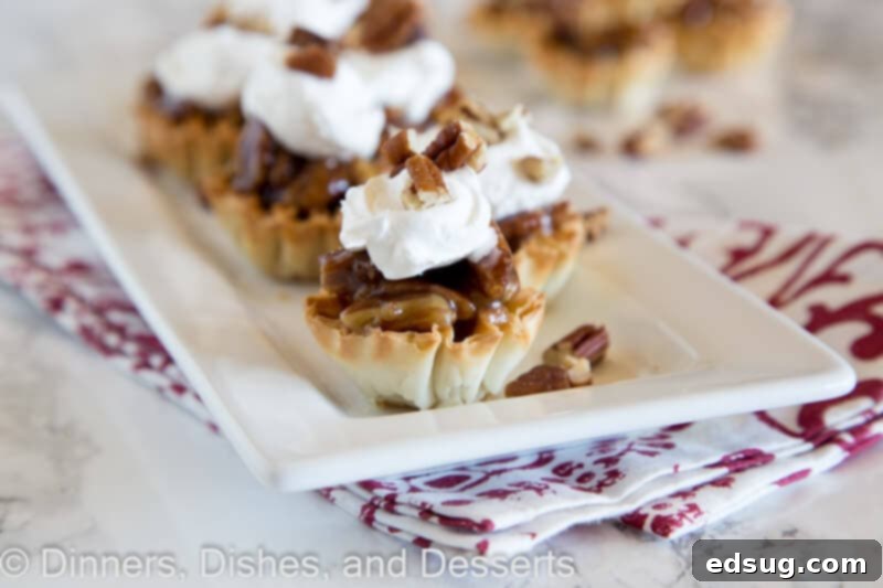 mini pecan pie bites on a plate