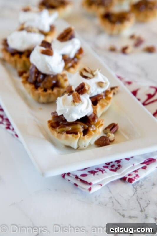 mini pecan pie bites on a plate