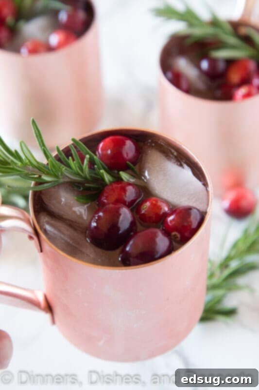 Holiday Moscow Mule - a festive Cranberry Moscow Mule cocktail that is perfect for all of your holiday entertaining.