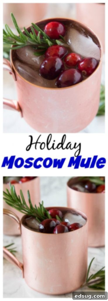 Holiday Moscow Mule - a festive Cranberry Moscow Mule cocktail that is perfect for all of your holiday entertaining.