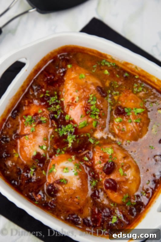 Glazed Cranberry Chicken 4 Cranberry chicken baked and ready to serve