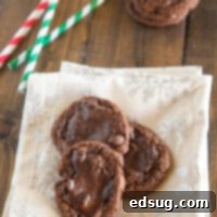 Andes Mint Cookies - super easy cookies that start with a cake mix. They are then topped with an Andes Mint "glaze"