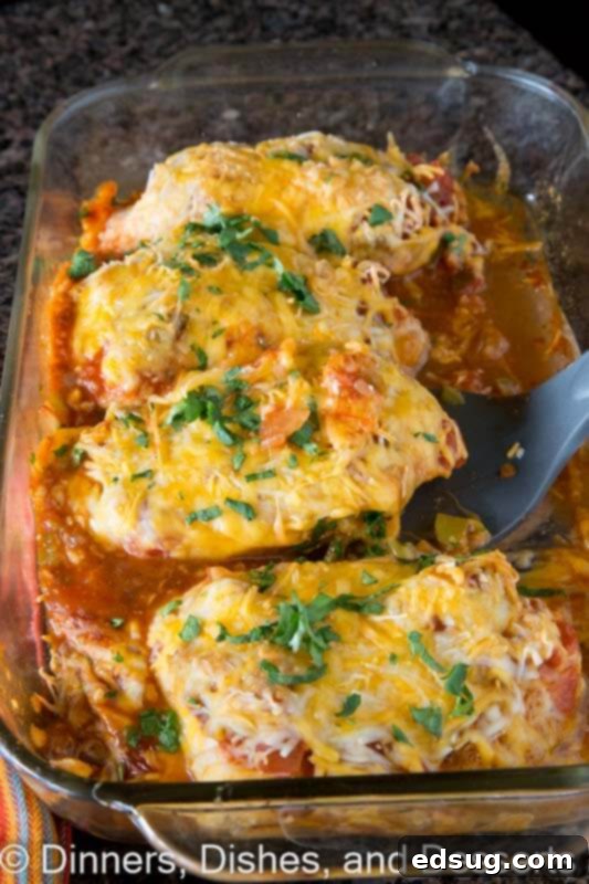 Smoky Southwest Baked Chicken 3 A baking dish filled with prepped Southwest baked chicken before going into the oven