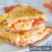 Pepperoni Pizza Grilled Cheese Sandwich - Take your favorite grilled cheese sandwich up a notch and make it taste like pepperoni pizza!