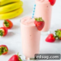 Strawberry Pineapple Smoothie - An easy and refreshing smoothie you can make in just minutes.  A homemade version of the Jamba Juice Aloha Smoothie that is perfect for snacking or breakfast.